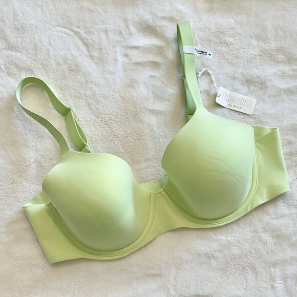 NWT Smoothez by Aerie Full Coverage Lightly Lined Bra in Light Green - 38C - Picture 2 of 8